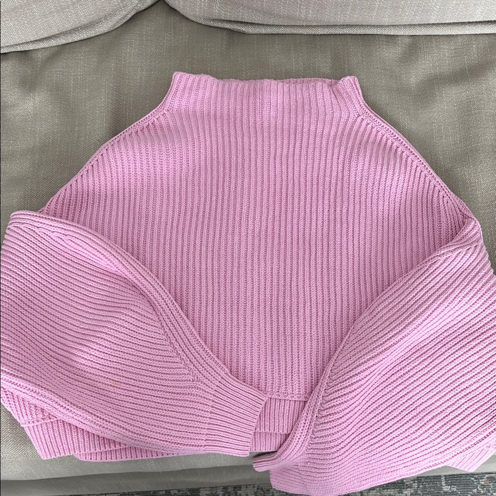 Free People Pink Ribbed Sweater